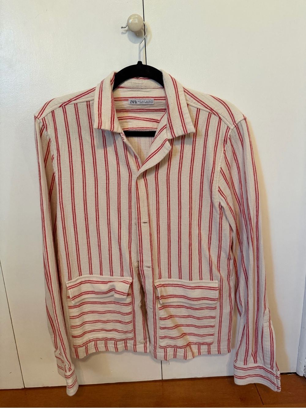 Zara Cream Jacket with Red Stripes